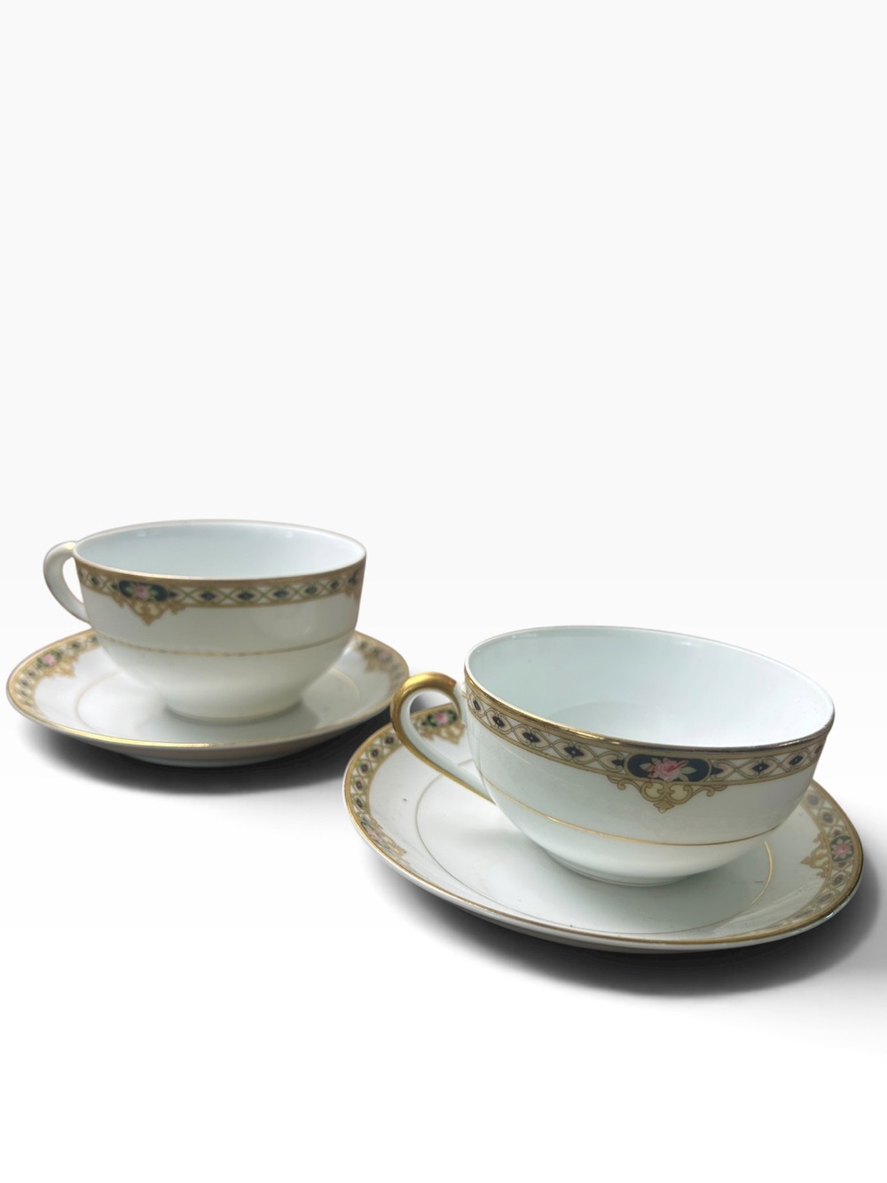 Noritake The Ceylon Porcelain Teacup & Saucer Sets – Set of 2